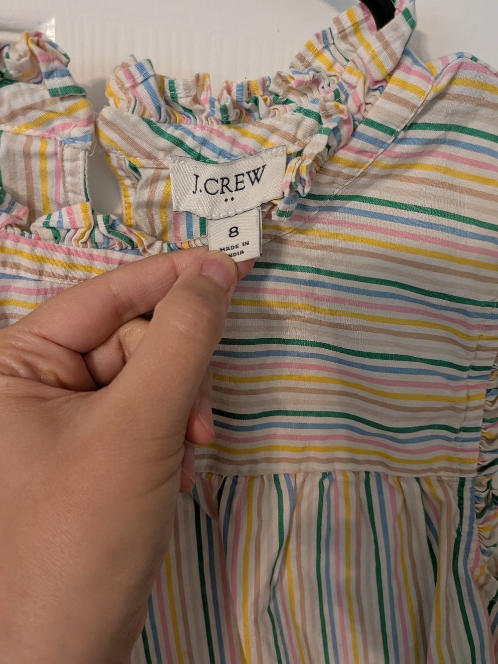 Multi-Color Striped Ruffle Sleeve Top - Picture 2 of 7